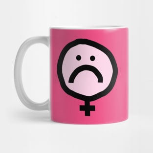 Female Pink Unhappy Smiley Face Mug